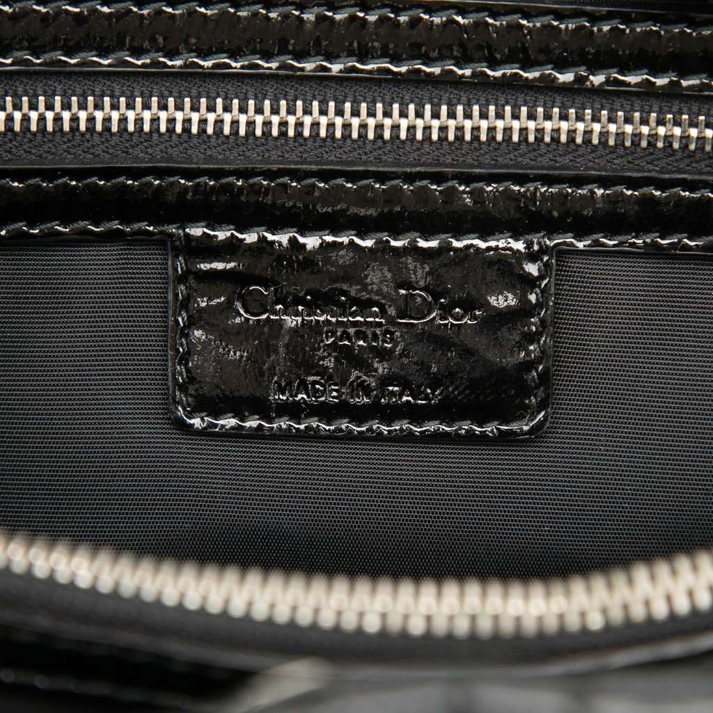 Dior Small Patent Cannage Soft Zipped Shopping Tote Black Leather Good condition - Box View