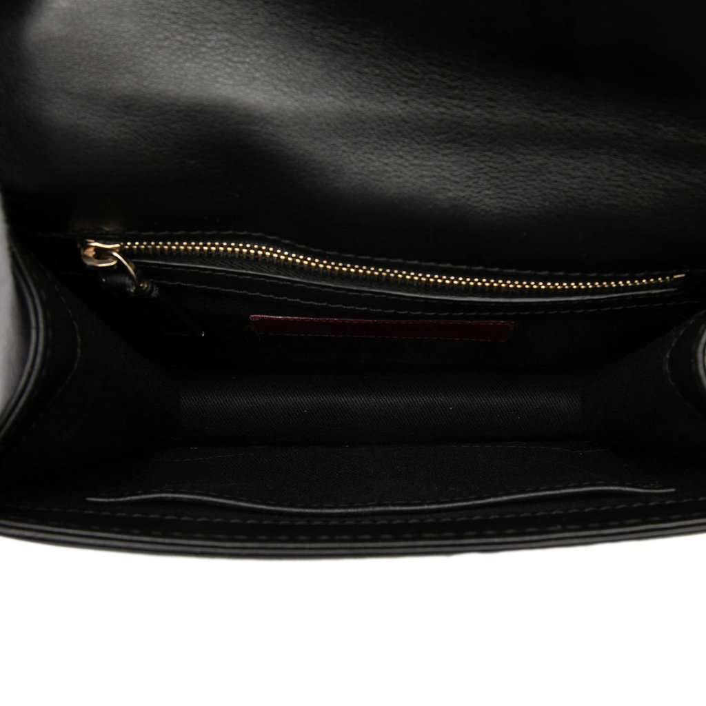 Valentino Small Leather Rockstud Glam Lock Crossbody Black Leather Very good - Model View