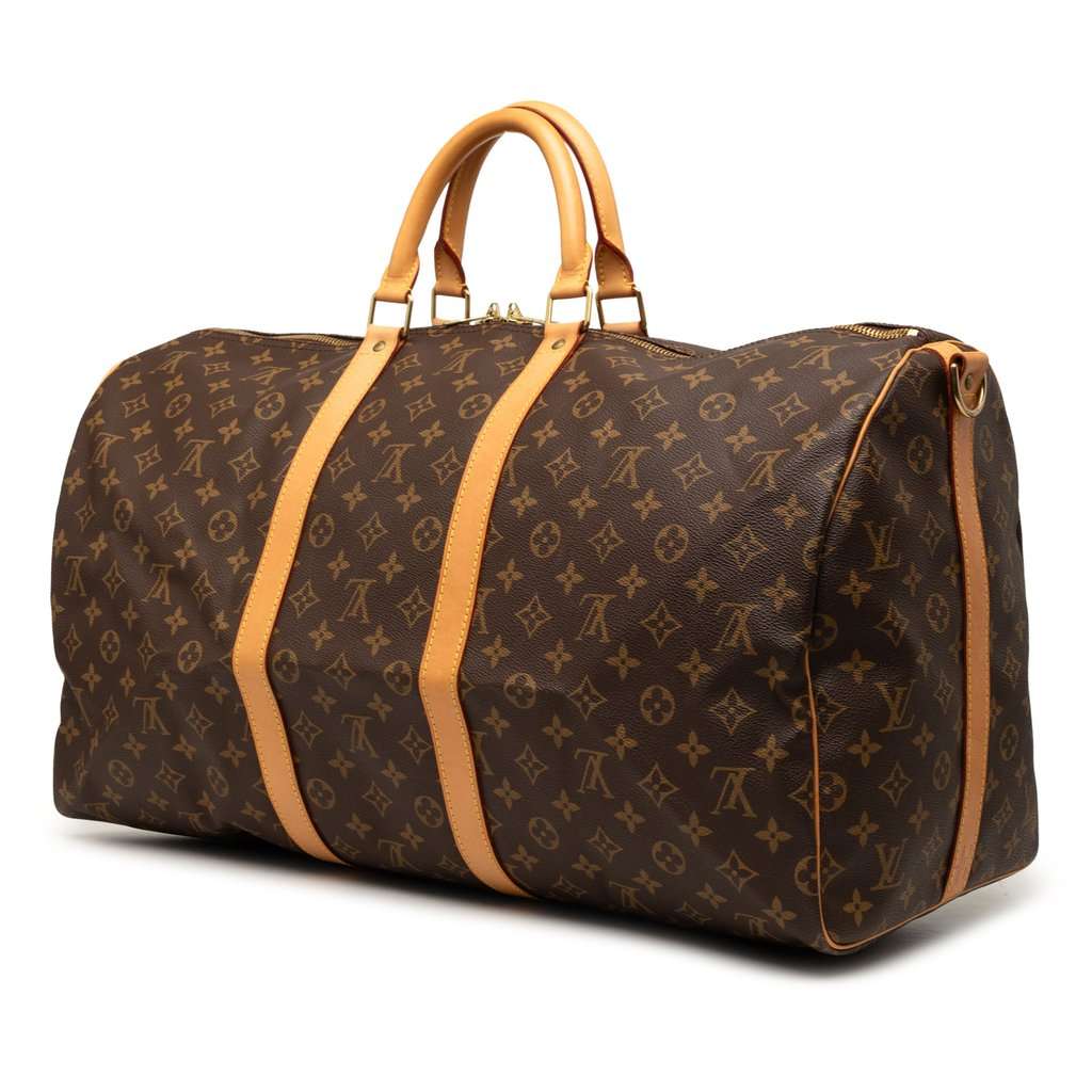 Louis Vuitton Monogram Keepall Bandouliere 55 Brown Very good condition - Back View
