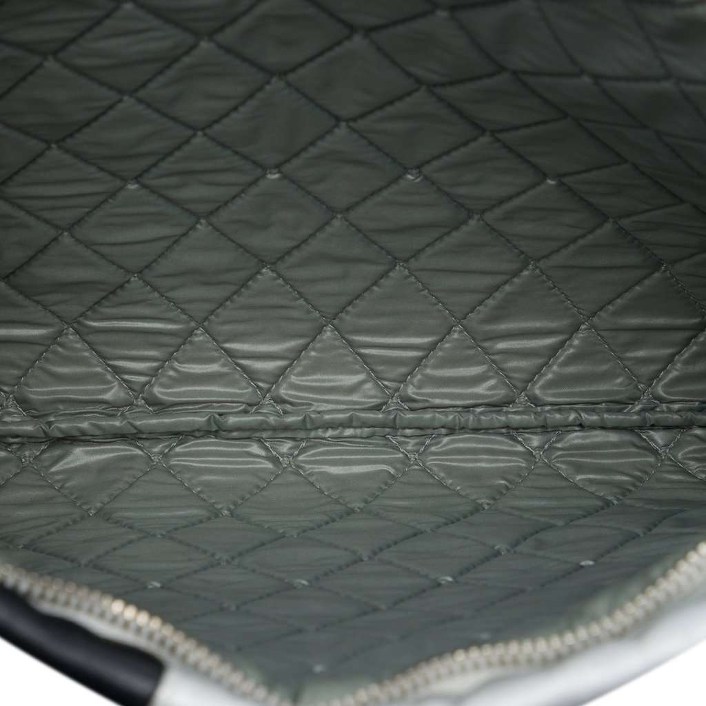 Chanel Large Quilted Lambskin Colorblock Patchwork O Case Clutch Silver Leather Very good - Model View