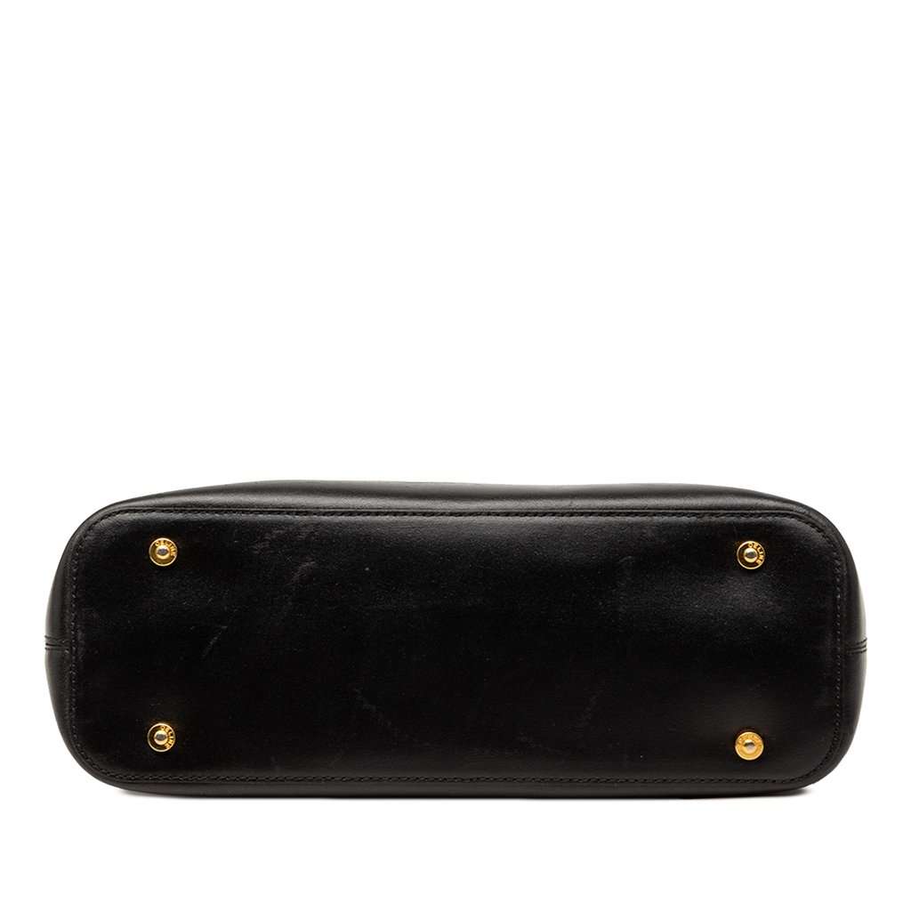 Celine Croc Embossed and Smooth Calfskin Handbag Black Leather Good condition - Inside View
