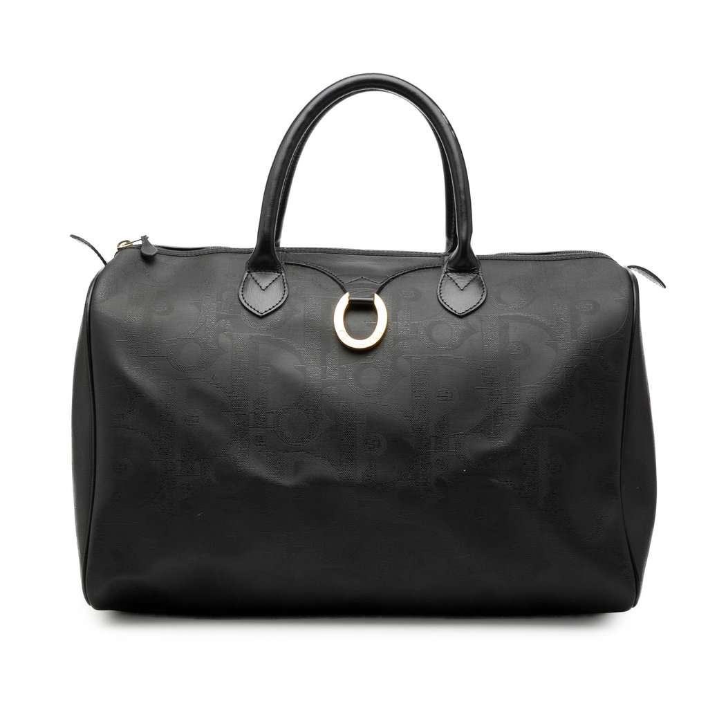 Dior Diorissimo Trotter Coated Canvas Travel Bag Black Very good condition - Front View