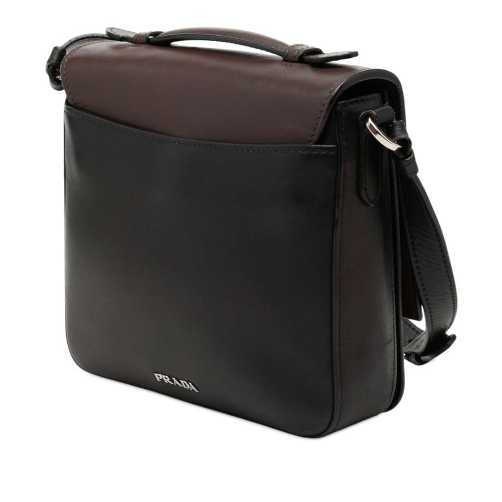 Prada Bicolor City Calf Satchel Black Leather Very good condition - Back View