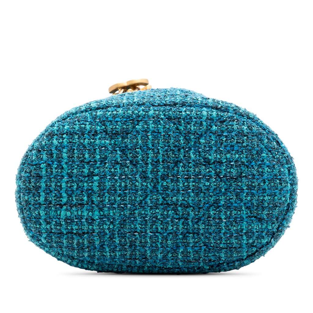Chanel Tweed Pending CC Top Handle Bucket Bag Blue Very good condition - Inside View