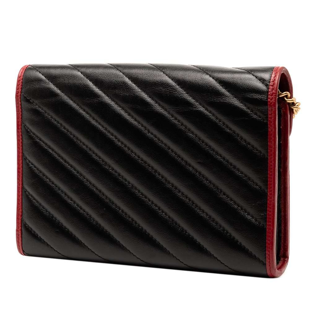 Gucci GG Marmont Matelasse Leather Torchon Wallet On Chain Black Leather Very good - Back View