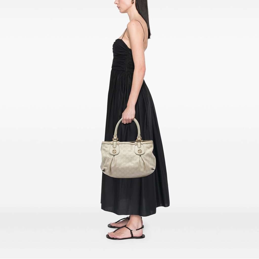 Gucci Guccissima Scarlett Tote White Leather Good - Box View