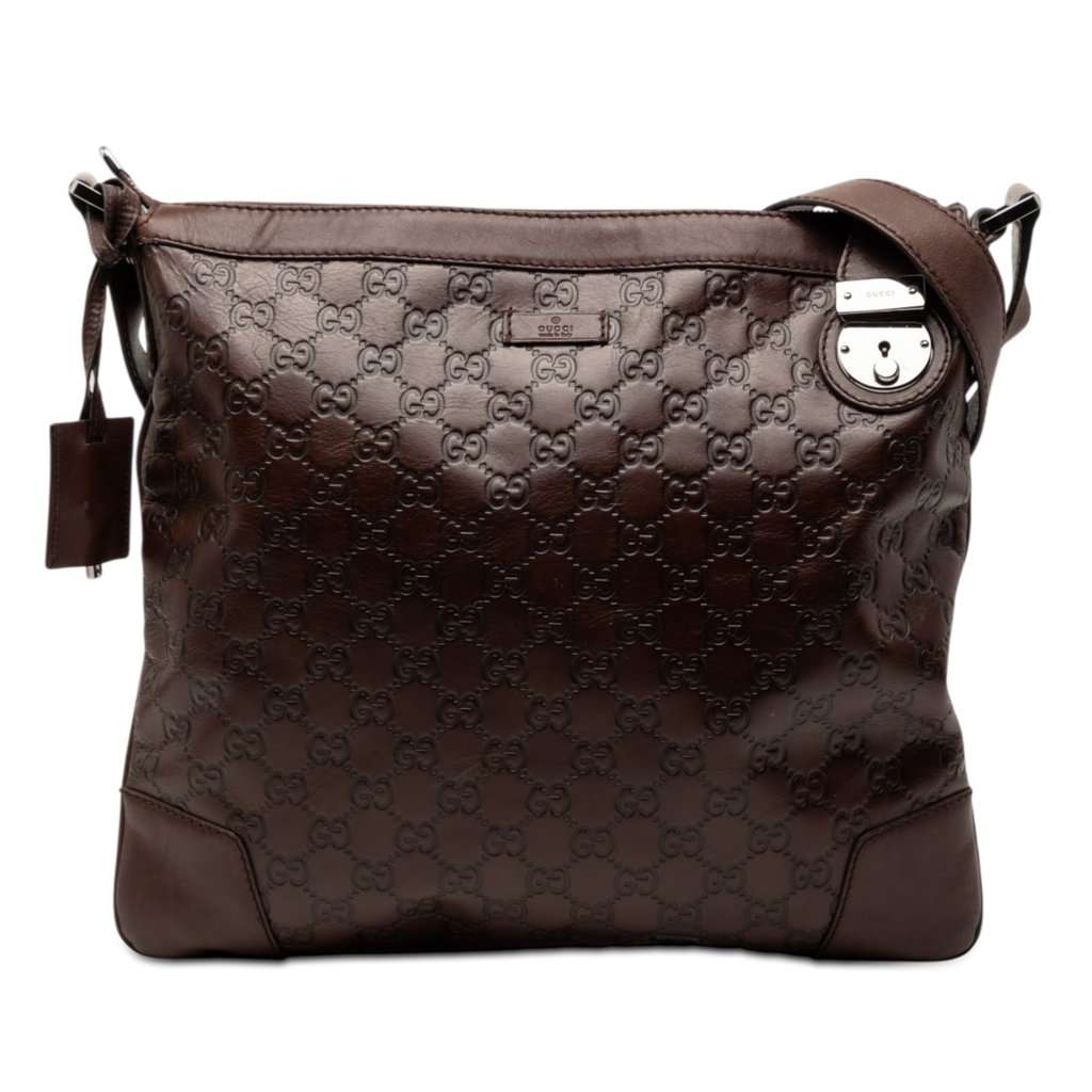 Gucci Guccissima Crossbody Brown Leather Very good condition - Front View