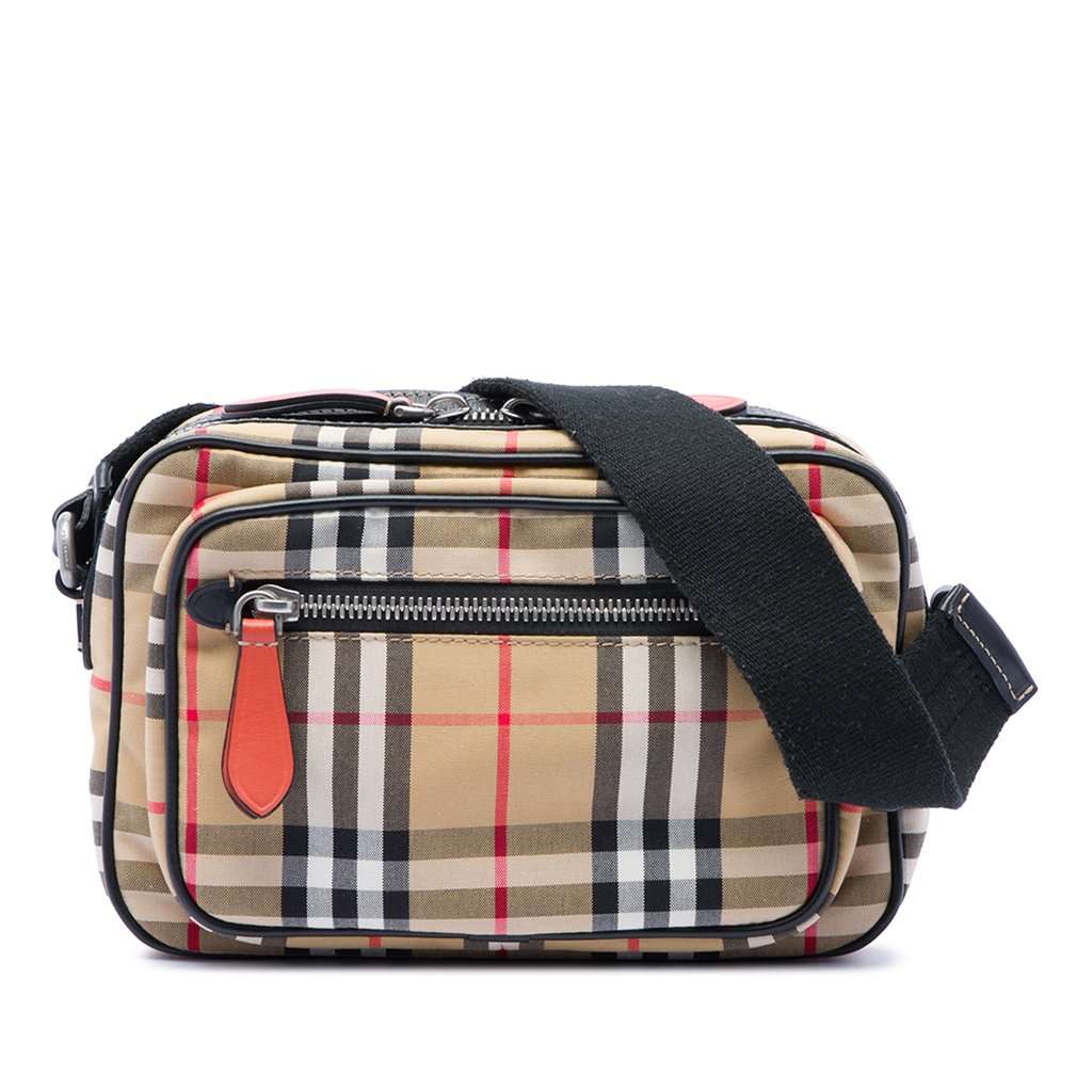 Burberry House Check Canvas Paddy Crossbody Beige Very good condition - Front View