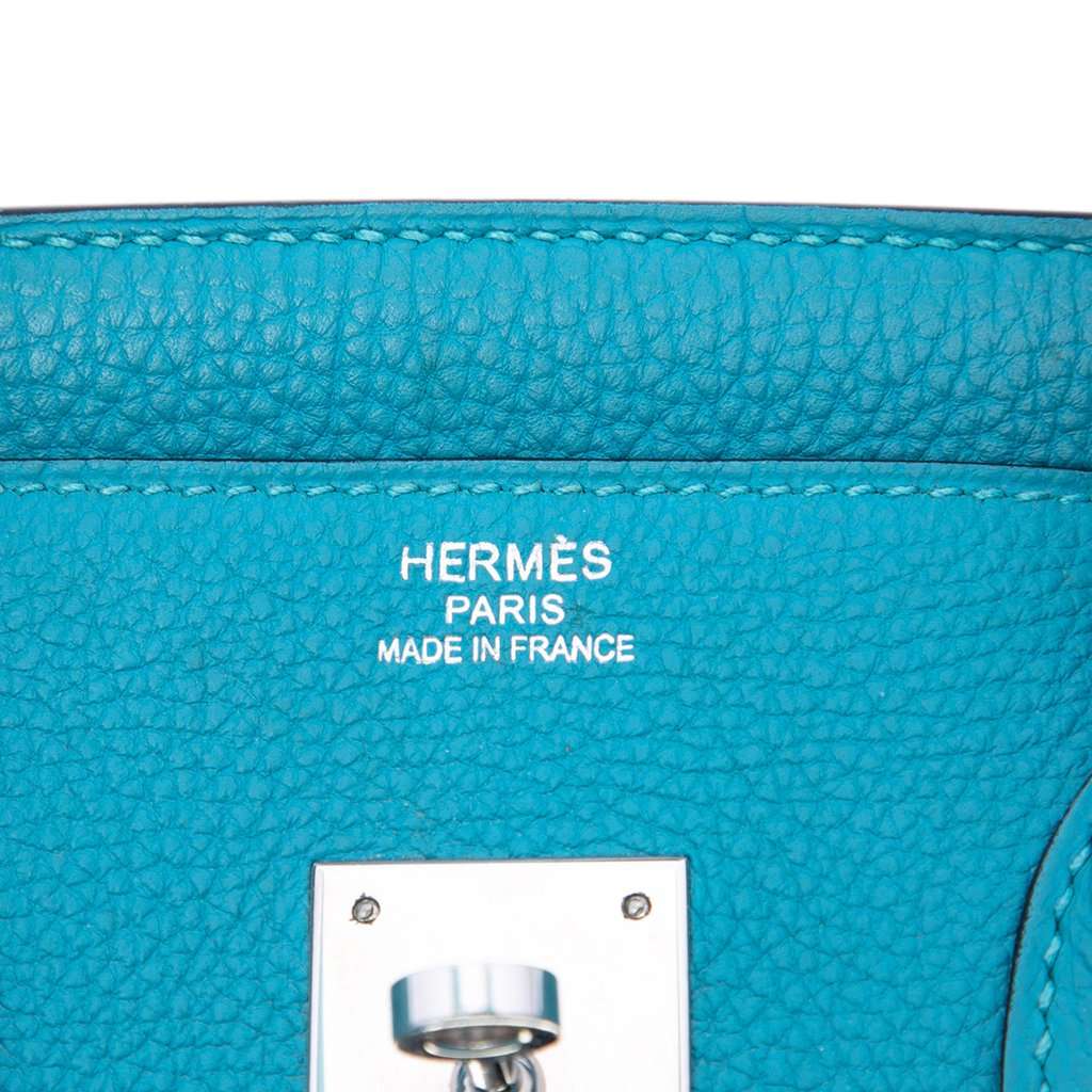 Hermès Clemence Birkin Retourne 35 Blue Leather Very good condition - Box View