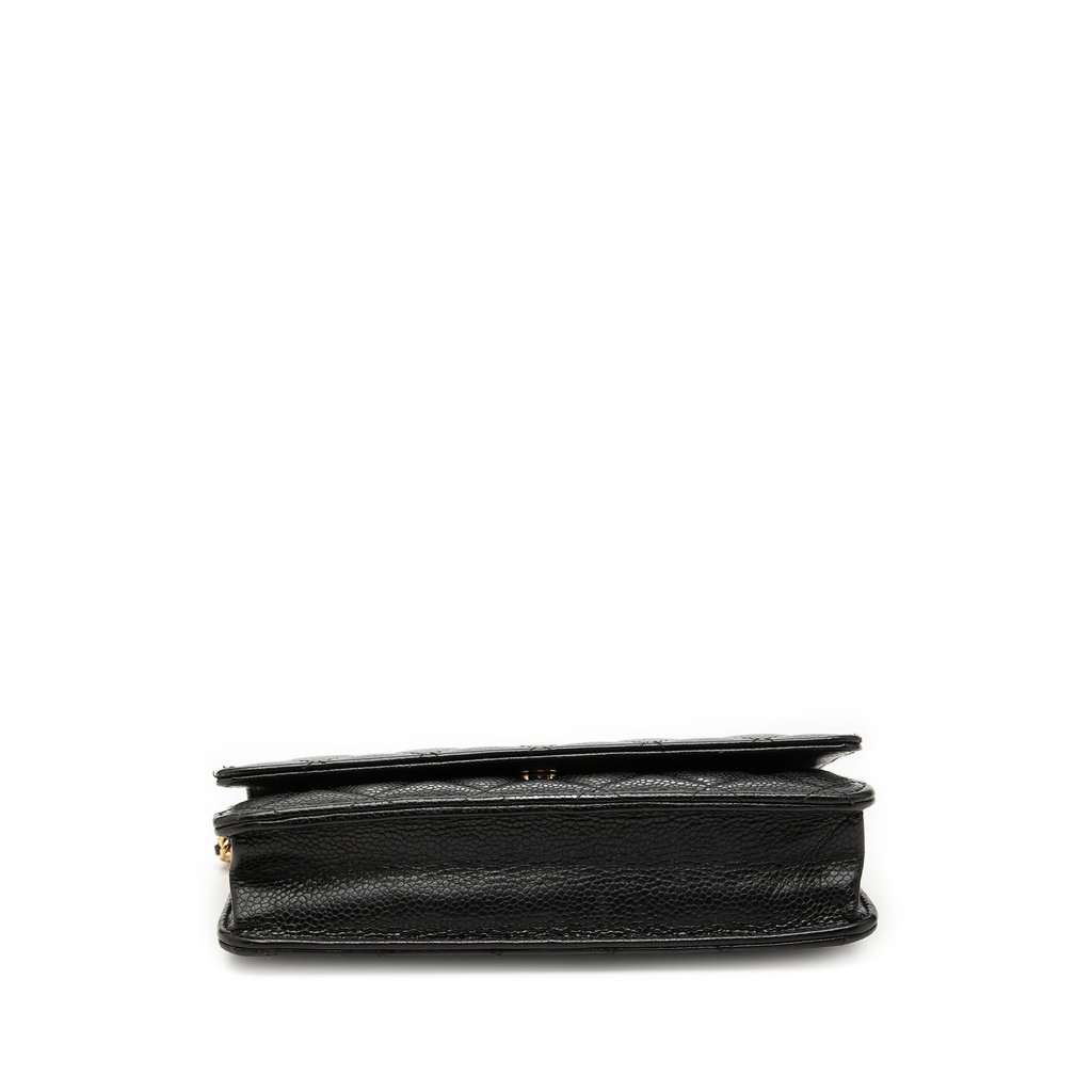 Chanel CC Quilted Caviar Wallet on Chain Black Leather Very good condition - Inside View