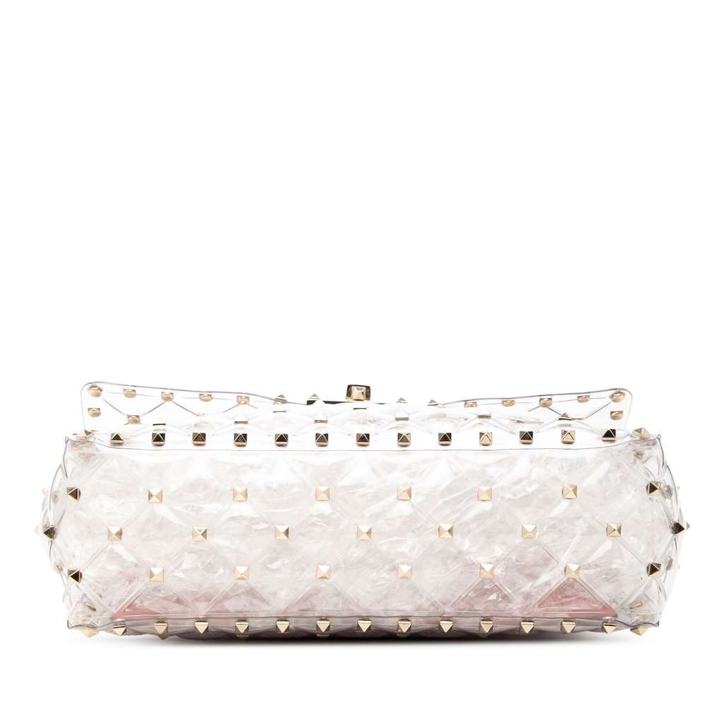 Valentino Medium PVC Rockstud Spike Satchel White Plastic Very good - Inside View