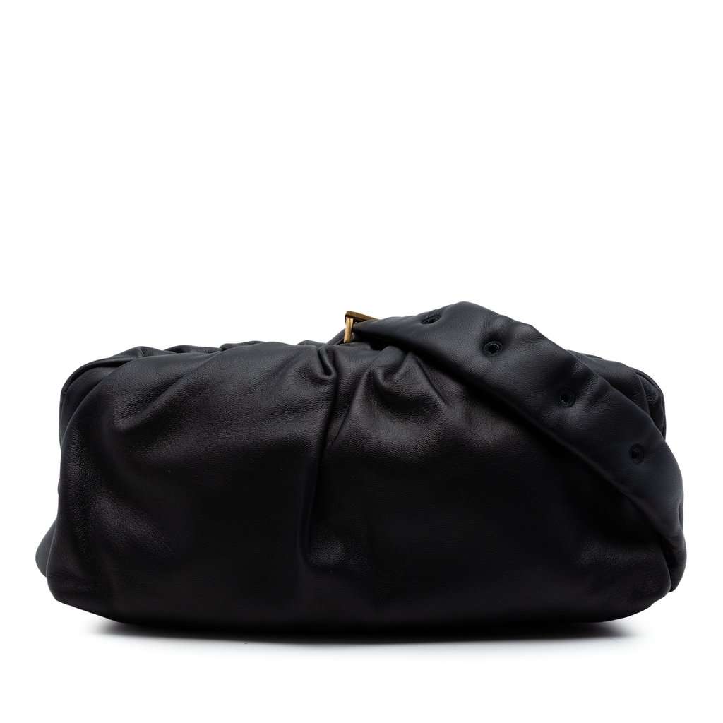 Bottega Veneta Calfskin The Body Pouch Belt Bag Black Leather Very good condition - Front View