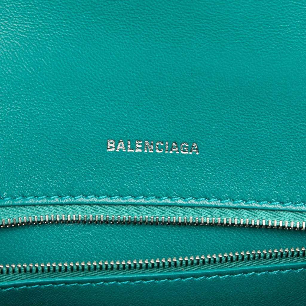 Balenciaga Small Shiny Box Calfskin Hourglass Top Handle Bag Blue Leather Very good - Box View
