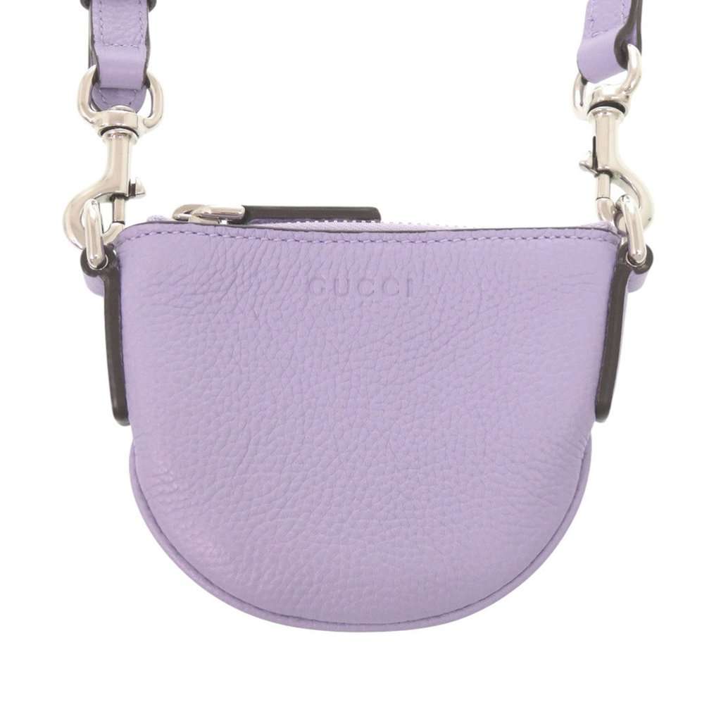 Gucci Micro Mini Calfskin Web B Crossbody Purple Leather Very good - Back View
