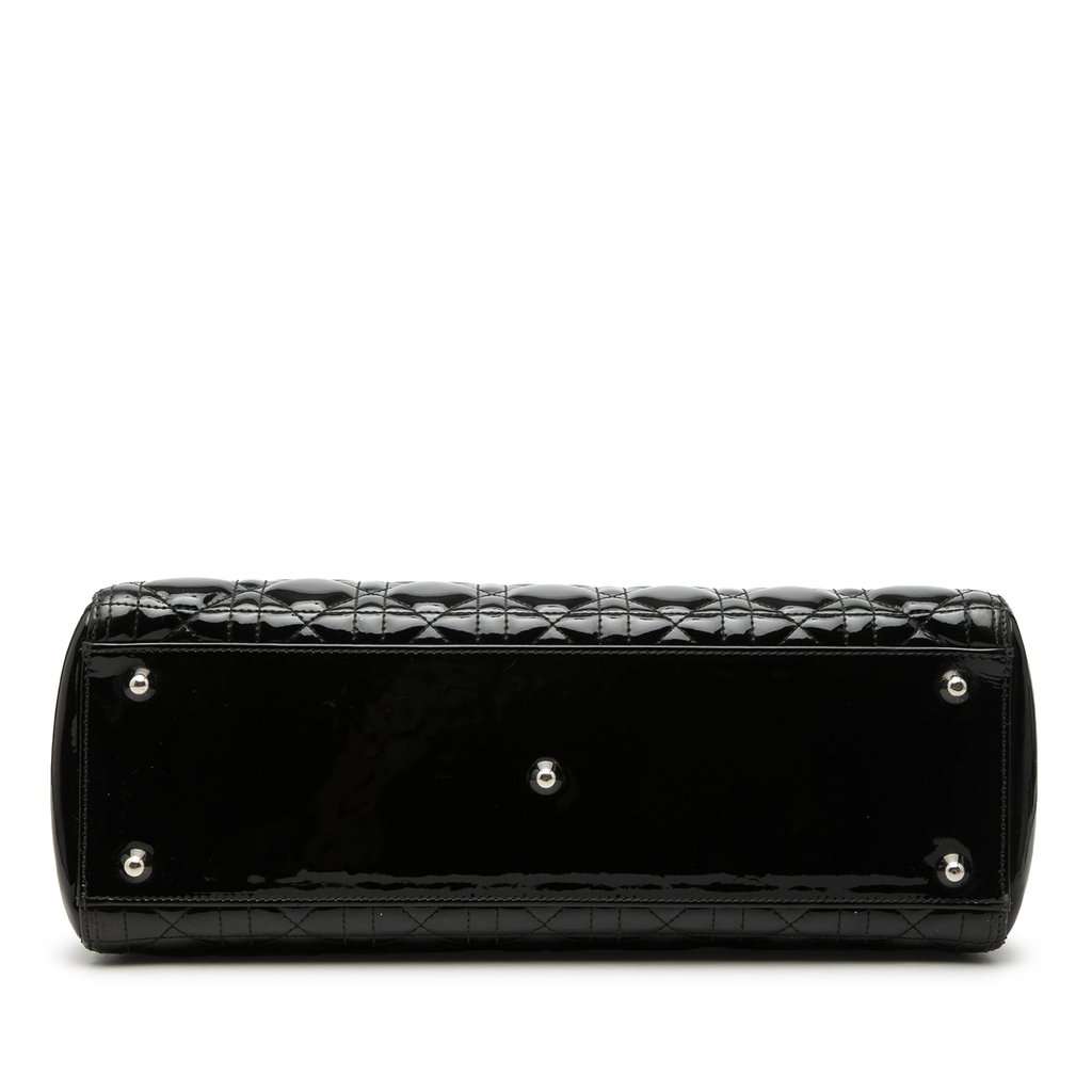 Dior Large Patent Cannage Lady Dior Black Leather Very good condition - Inside View