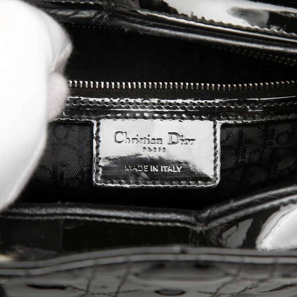 Dior Large Patent Cannage Lady Dior Black Leather Very good condition - Box View