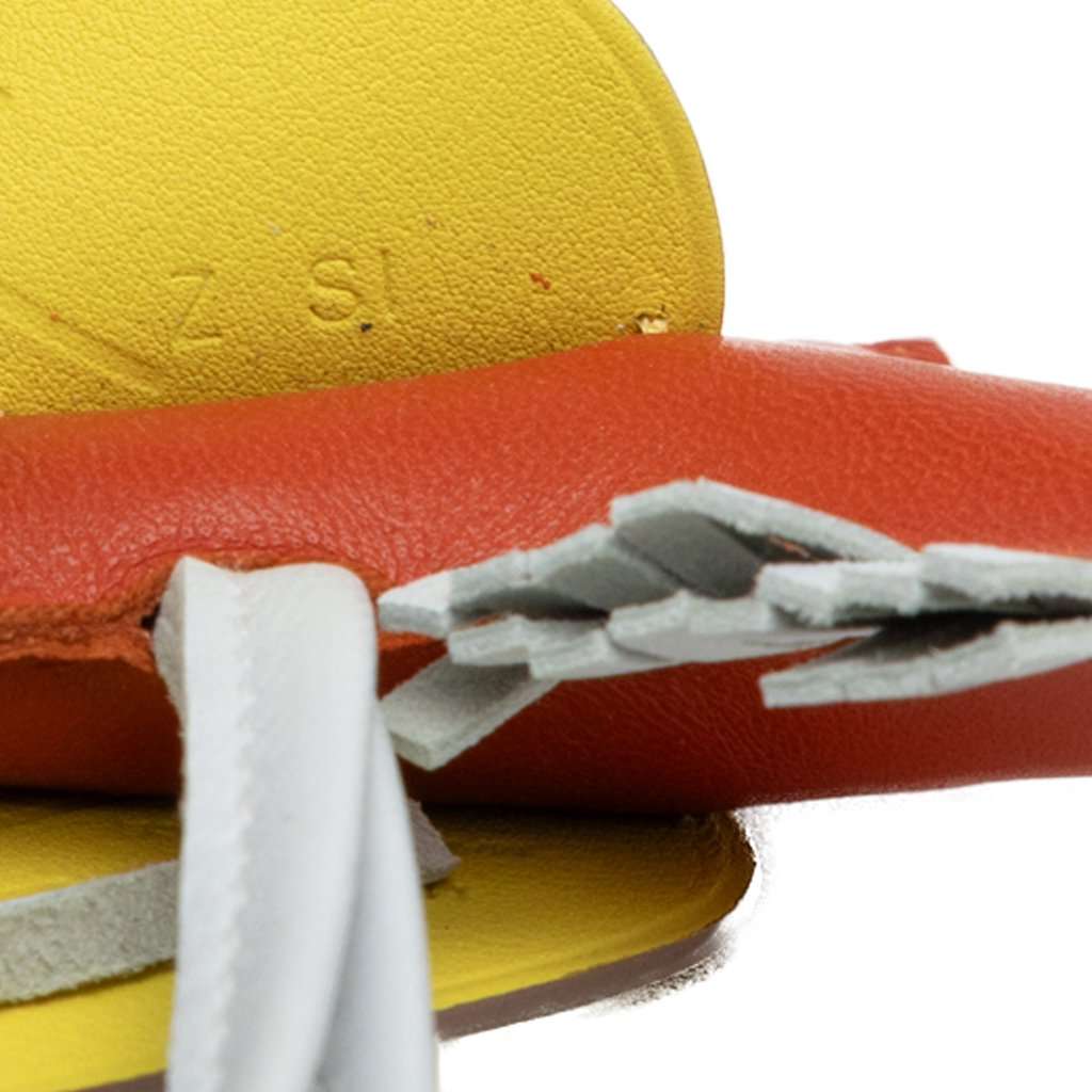 Hermès Milo Lambskin and Swift Grigri Rodeo Pegase Bag Charm PM Orange Leather Very good condition - Model View