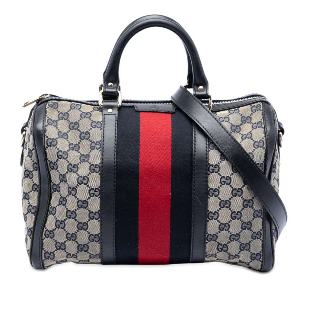Gucci Medium GG Canvas Web Joy Boston Bag Beige Very good - Front View