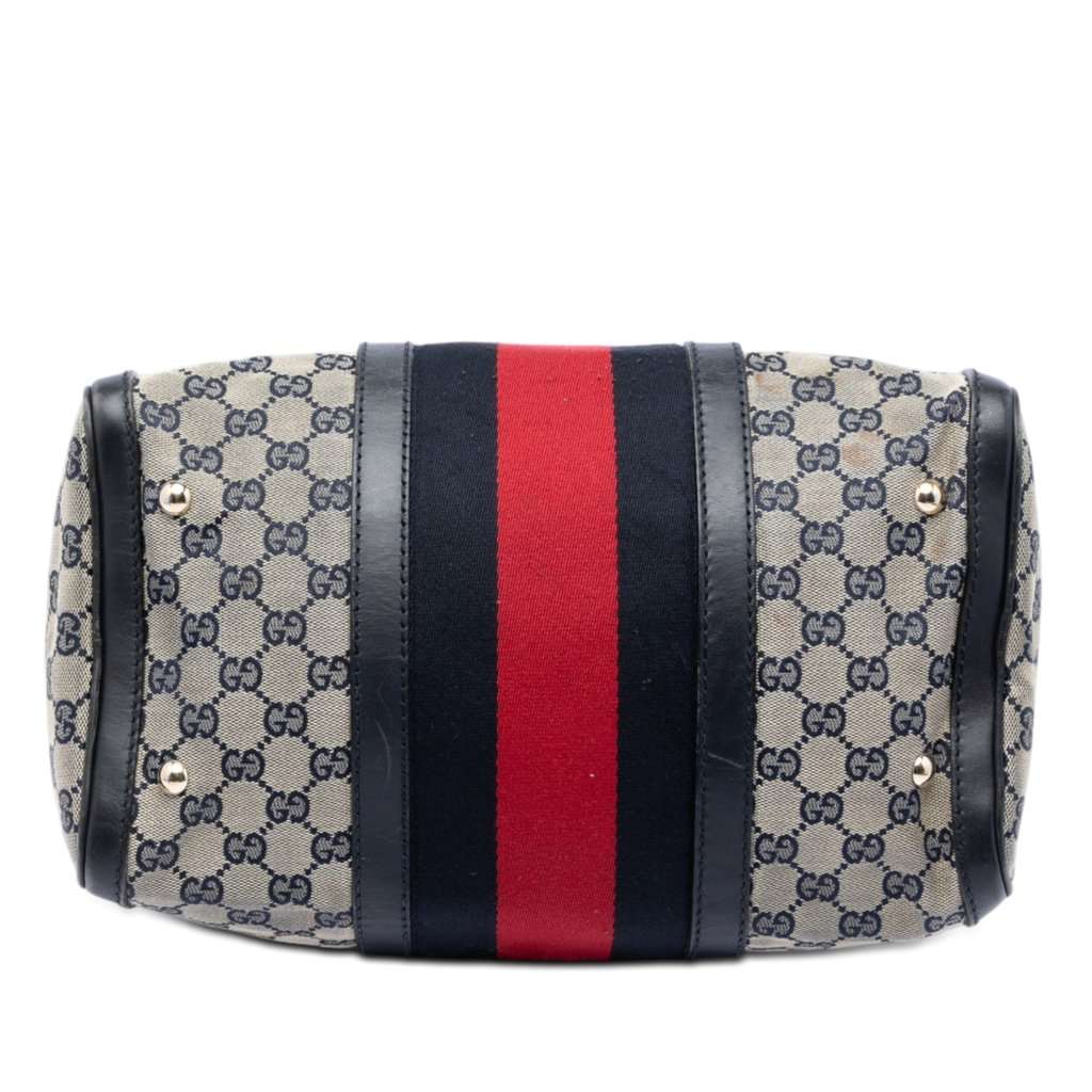 Gucci Medium GG Canvas Web Joy Boston Bag Beige Very good - Inside View