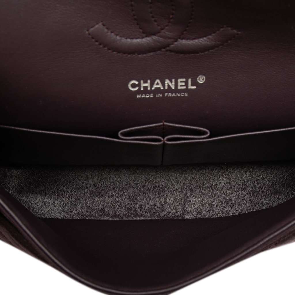 Chanel Medium Classic Jersey Double Flap Brown Very good condition - Model View