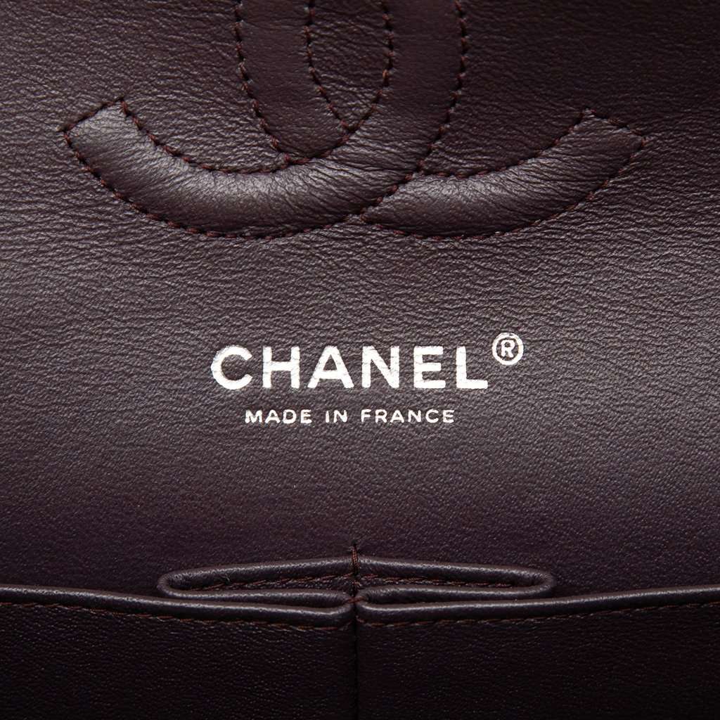 Chanel Medium Classic Jersey Double Flap Brown Very good condition - Box View