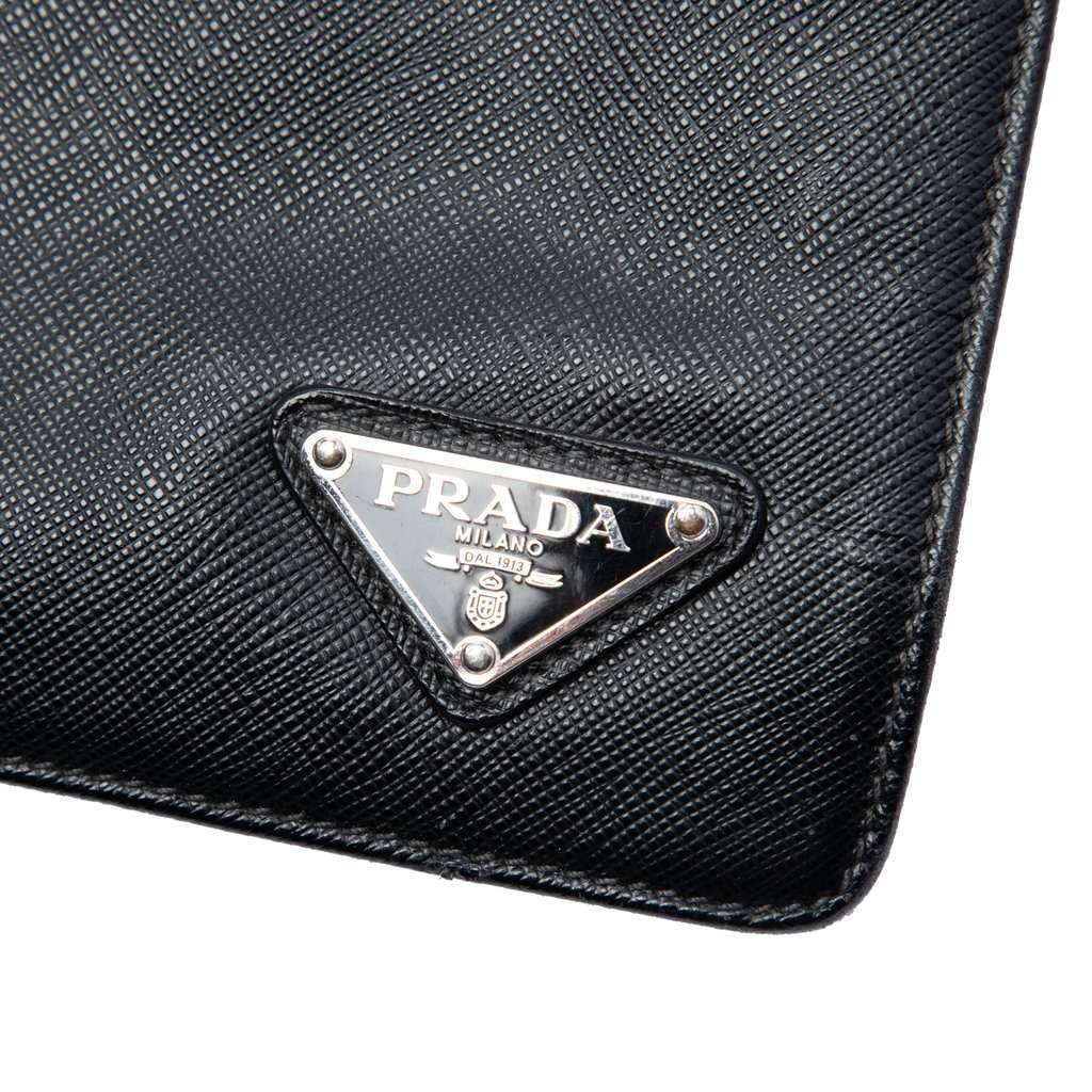 Prada Saffiano Business Bag Black Leather Very good condition - Box View