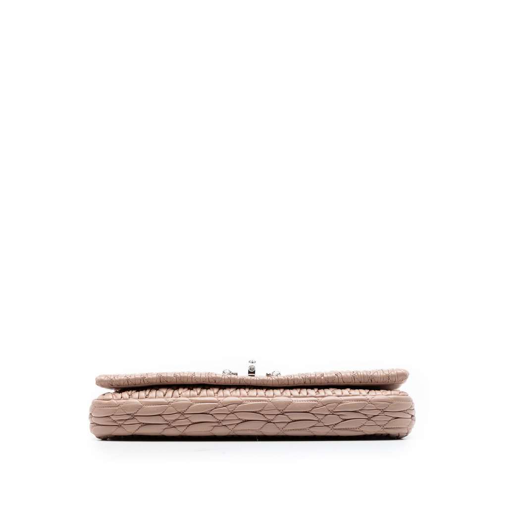 Miu Miu Matelasse Nappa Crystal Chain Satchel Brown Leather Very good condition - Inside View