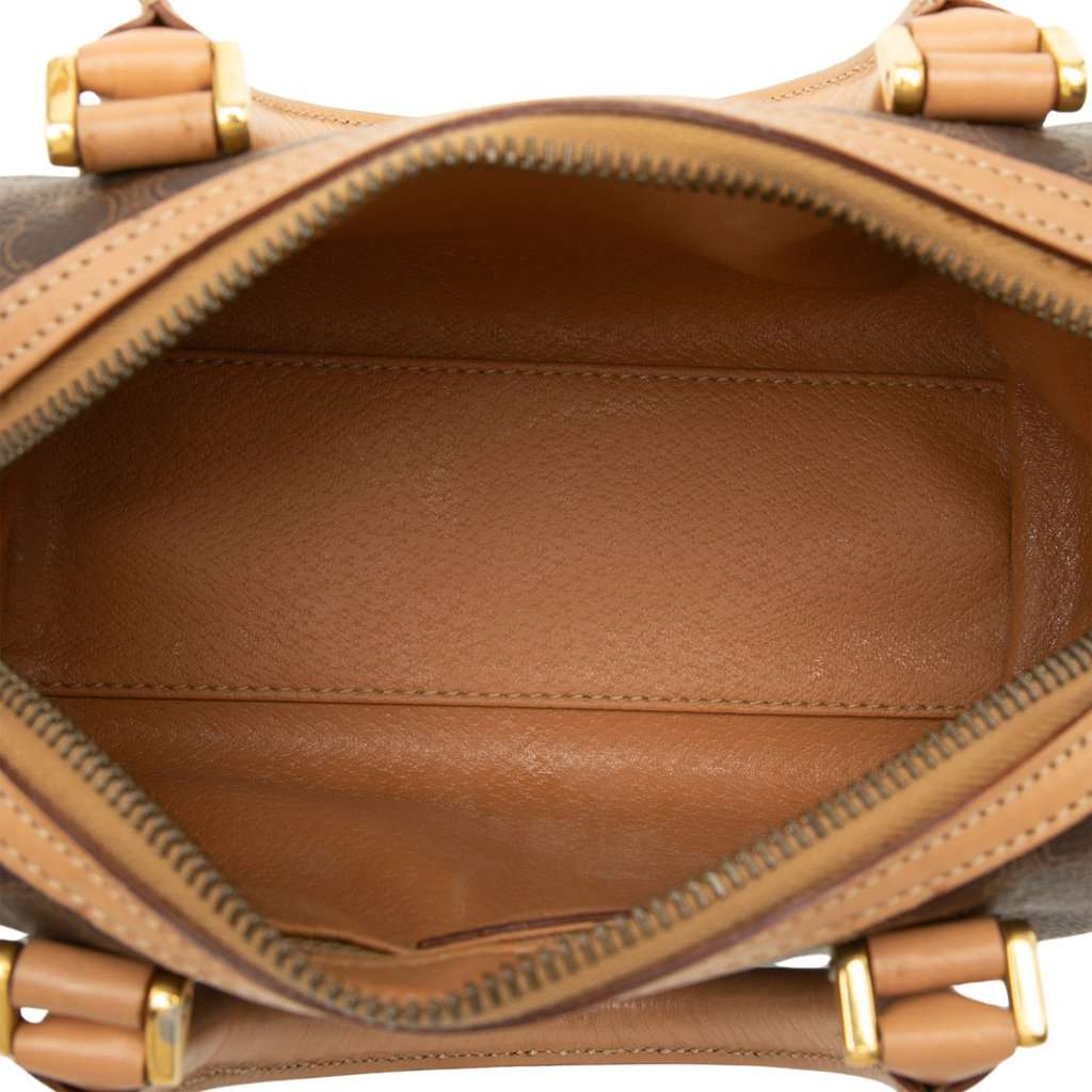 Celine Mini Macadam Coated Canvas Boston Bag Brown Very good - Model View