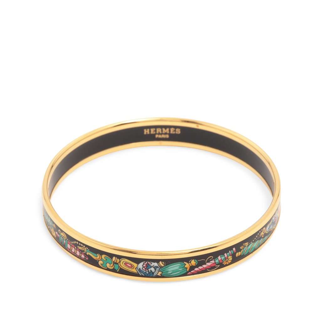 Hermès Narrow Enamel Qu Importe le Flacon Bangle 65 Black Very good - Front View