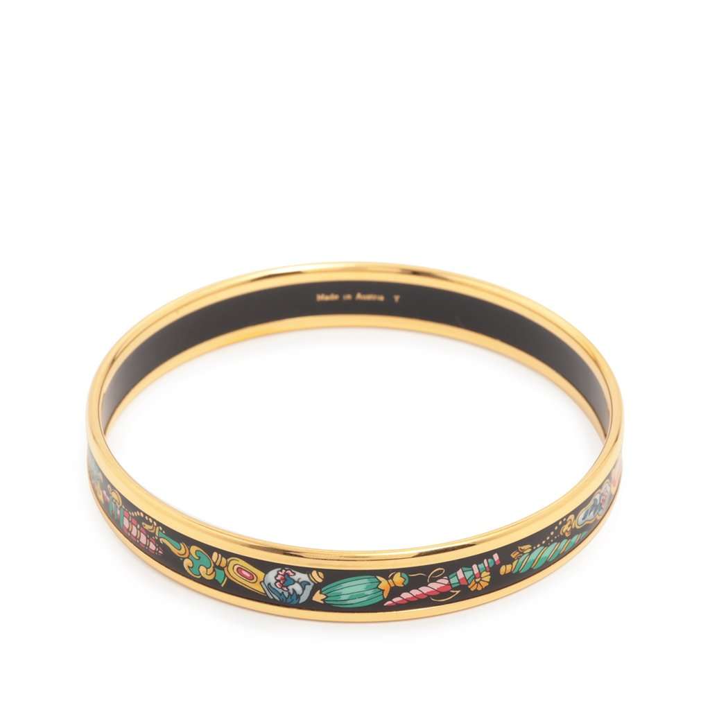Hermès Narrow Enamel Qu Importe le Flacon Bangle 65 Black Very good - Back View