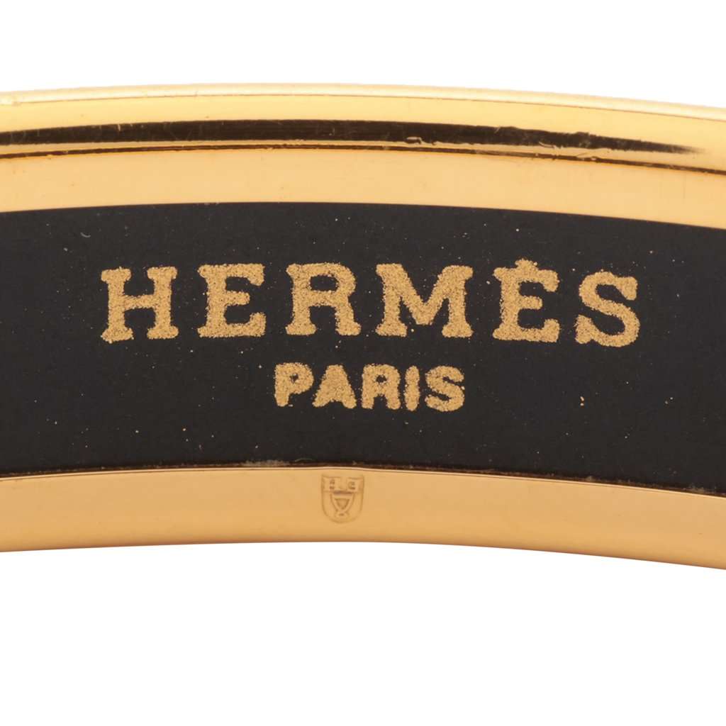 Hermès Narrow Enamel Qu Importe le Flacon Bangle 65 Black Very good - Model View