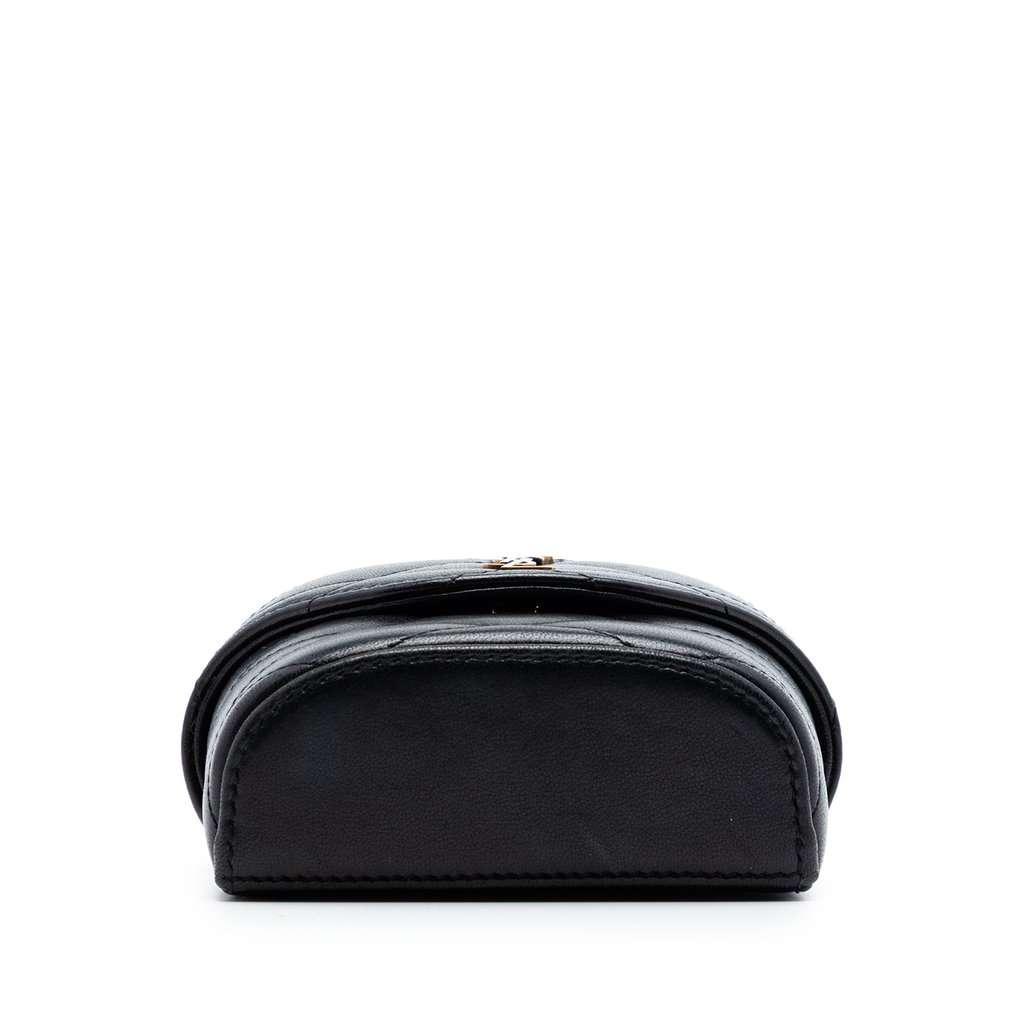 Saint Laurent Micro Quilted Lambskin Monogram June Box Vanity Bag Black Leather Very good condition - Inside View