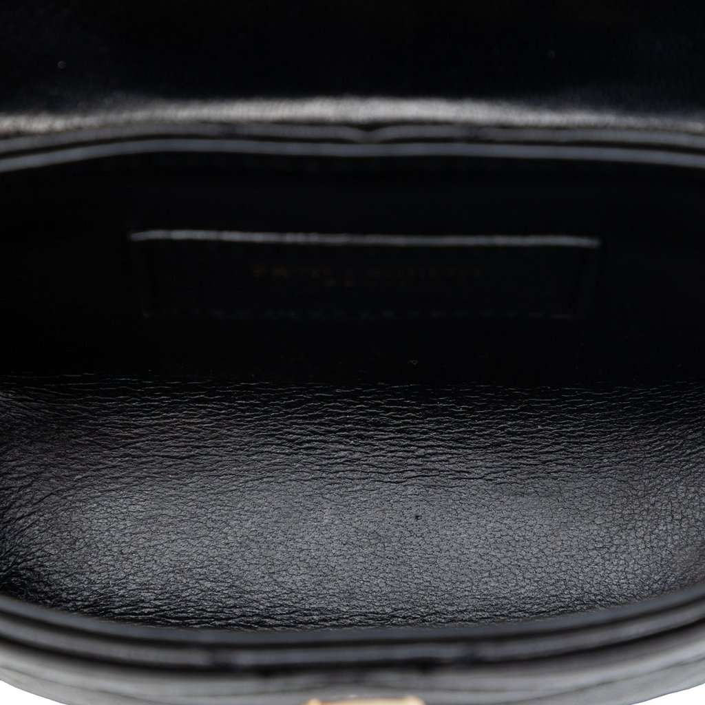Saint Laurent Micro Quilted Lambskin Monogram June Box Vanity Bag Black Leather Very good condition - Model View