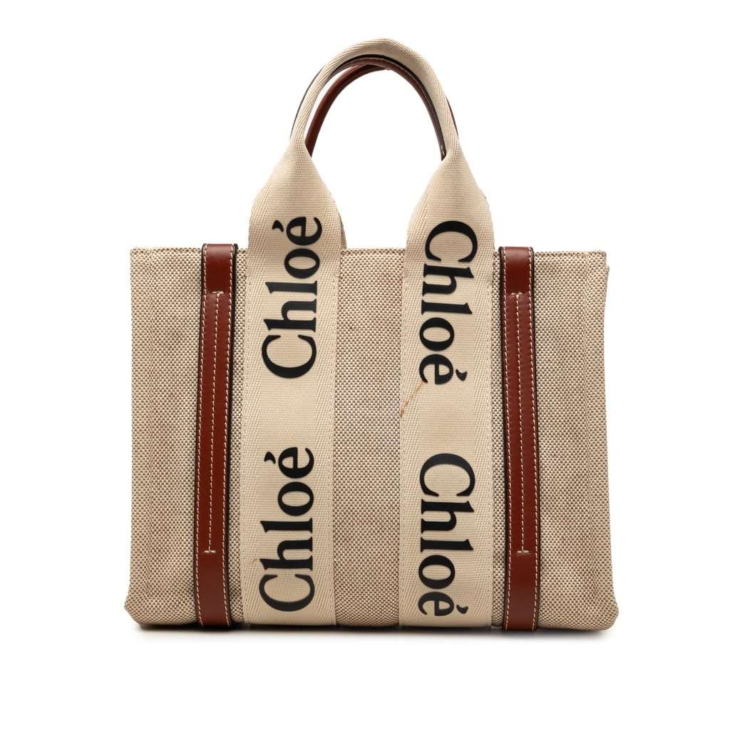 Chloé Small Canvas Woody Tote Beige Very good condition - Front View