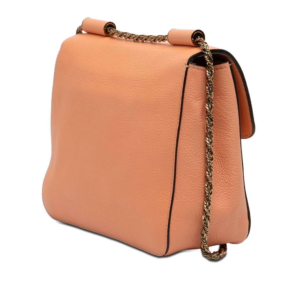 Chloé Small Leather Elsie Crossbody Orange Leather Very good - Back View