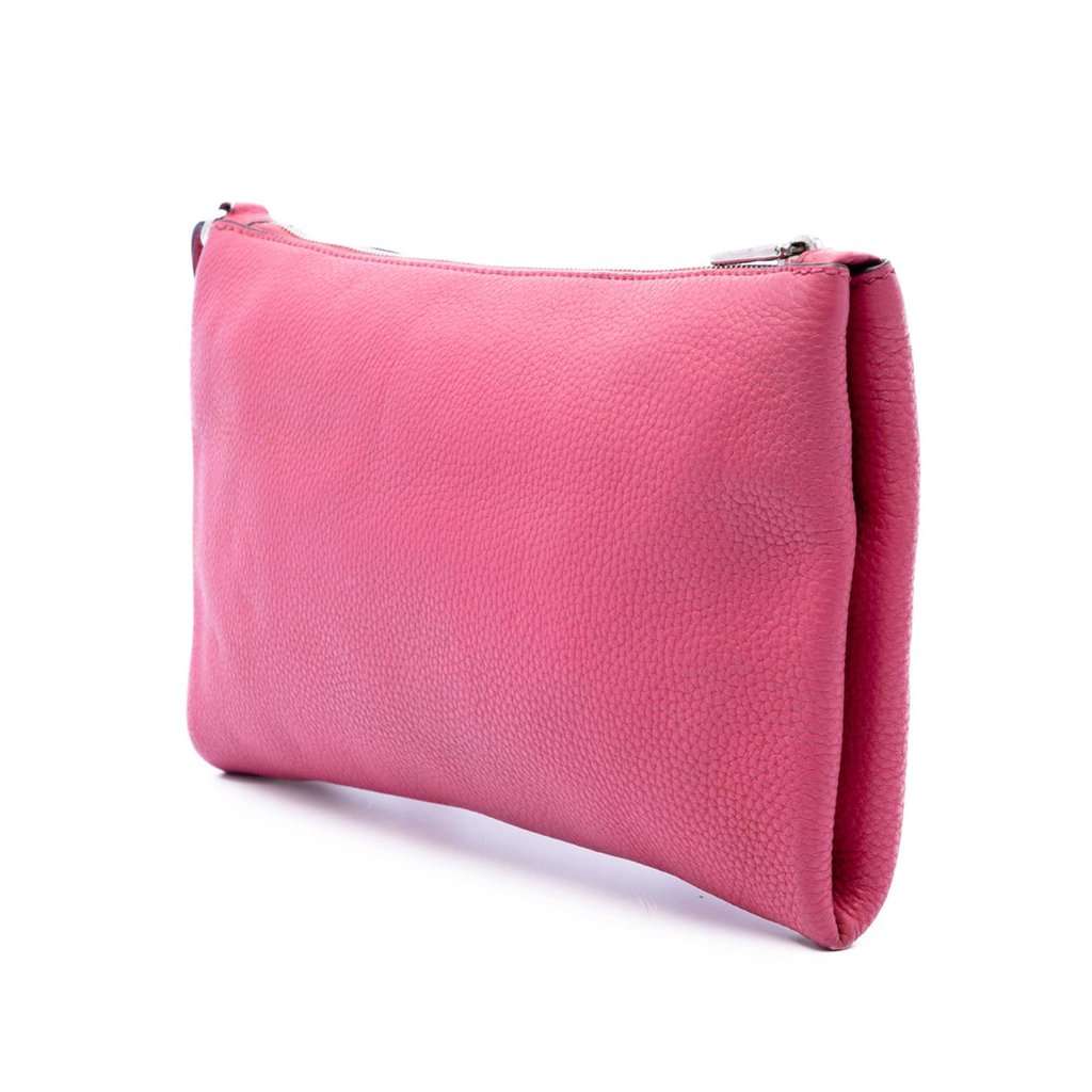 Prada Vitello Daino Clutch Pink Leather Very good - Back View