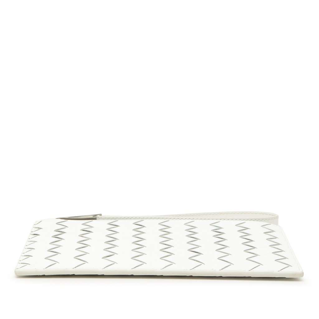Bottega Veneta Leather Intrecciato Clutch White Leather Very good condition - Inside View
