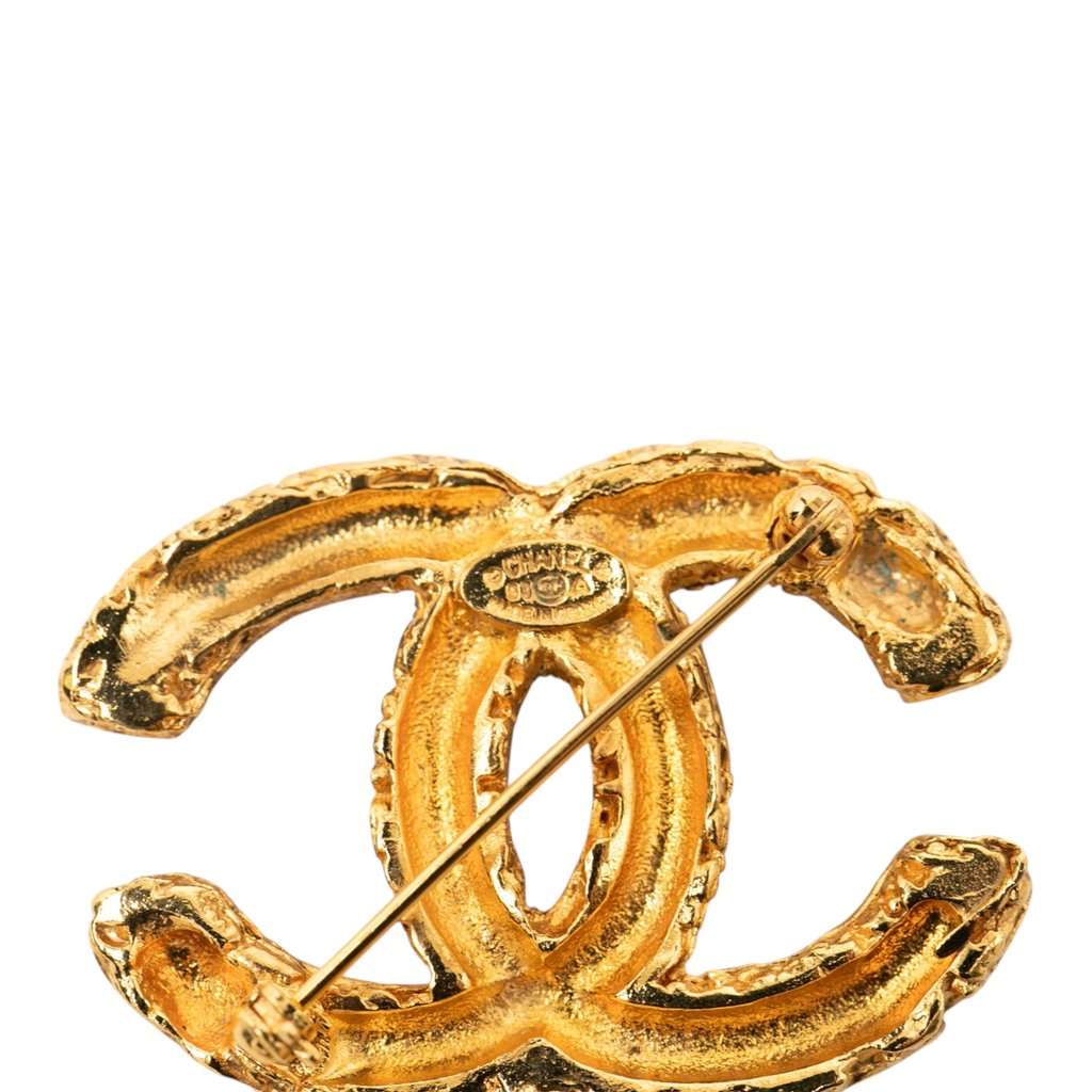 Chanel CC Gold Plated Tassel Lava Fringe Brooch Gold Metal Very good condition - Inside View