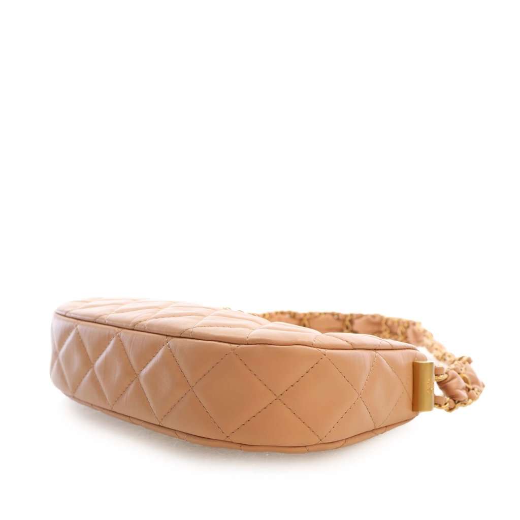 Chanel Small Quilted Aged Calfskin Chanel 19 Hobo Beige Leather Very good - Box View