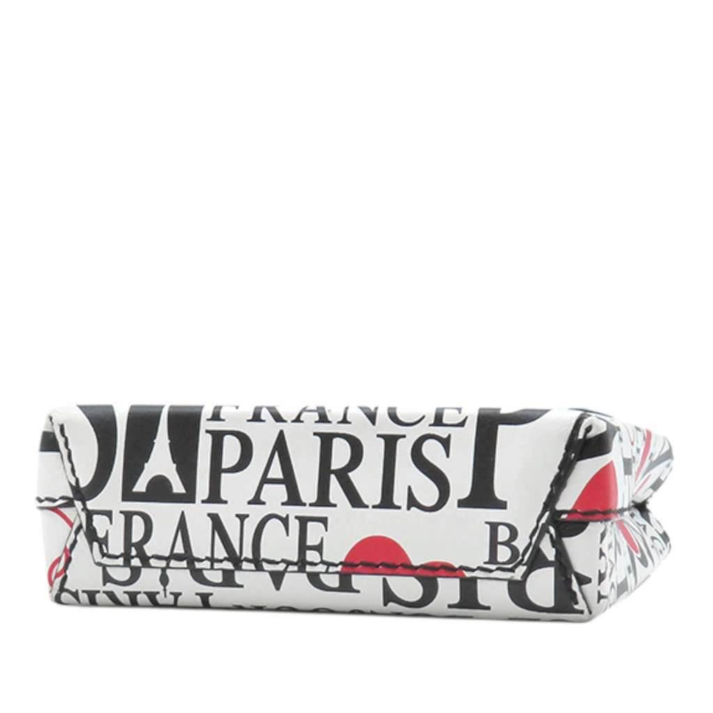 Balenciaga Mini Calfskin Bonjour Paris Shopping Phone Holder White Leather Very good - Inside View