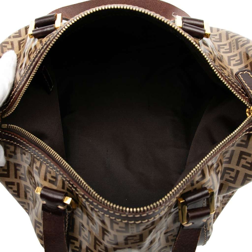 Fendi Zucchino Crystal Boston Bag Brown Very good condition - Model View