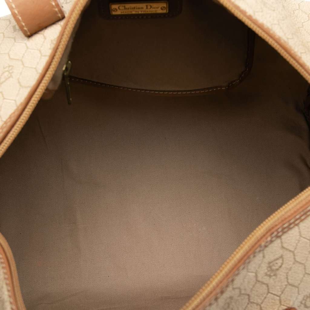 Dior Honeycomb Coated Canvas Boston Bag Beige Very good - Model View