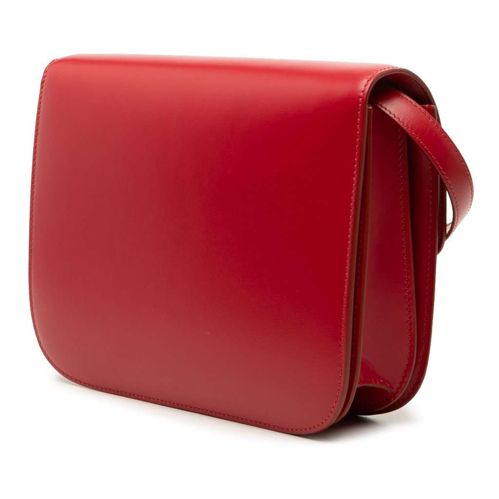 Celine Medium Calfskin Classic Box Red Leather Very good condition - Back View