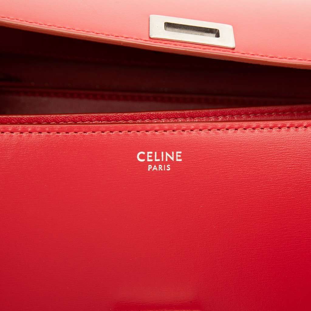 Celine Medium Calfskin Classic Box Red Leather Very good condition - Box View