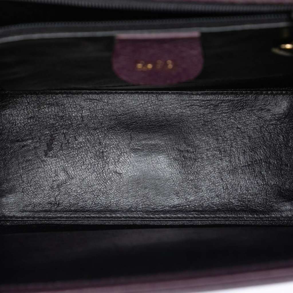 Gucci Calfskin Lady Lock Satchel Purple Leather Very good condition - Model View