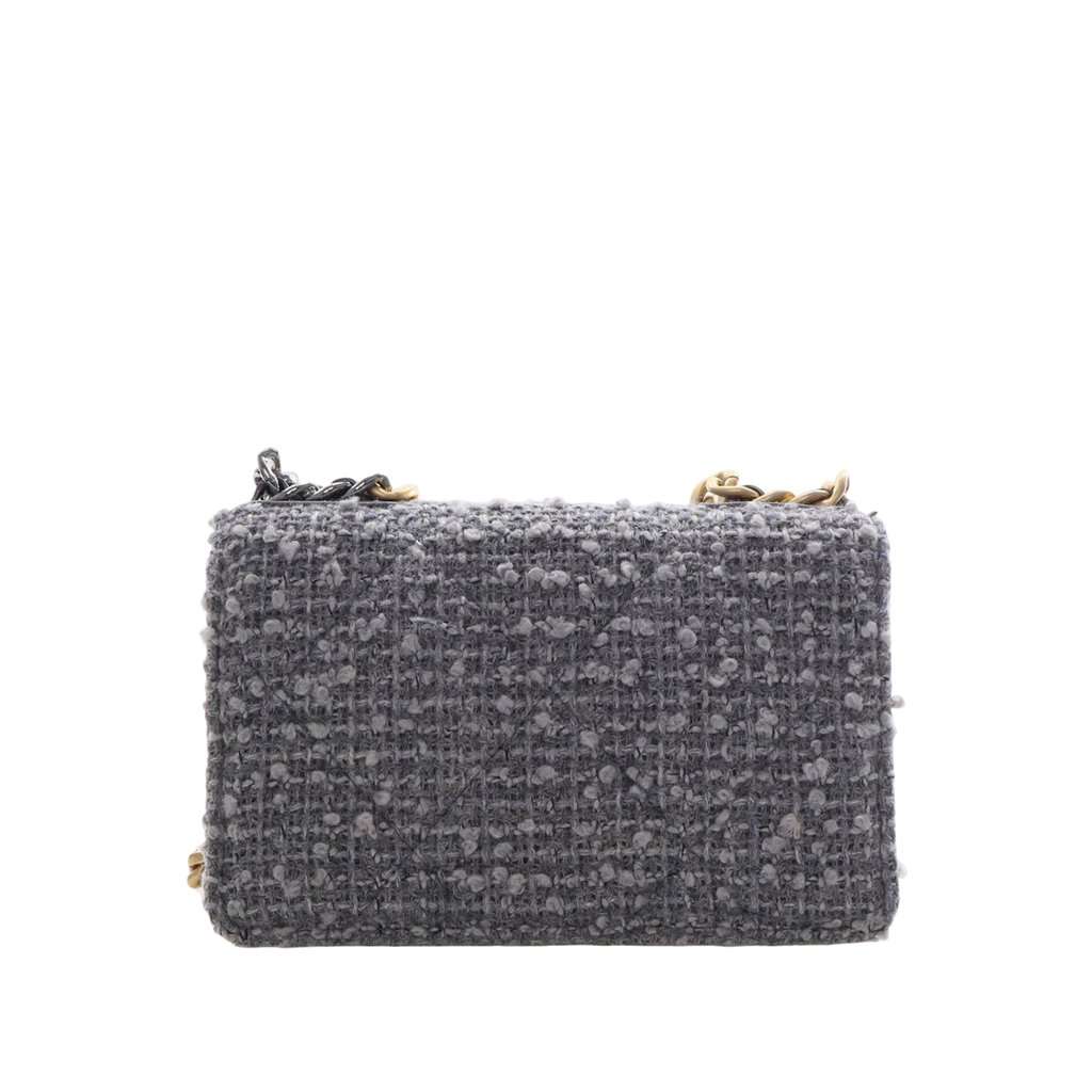 Chanel Tweed 19 Wallet On Chain Grey Very good condition - Back View