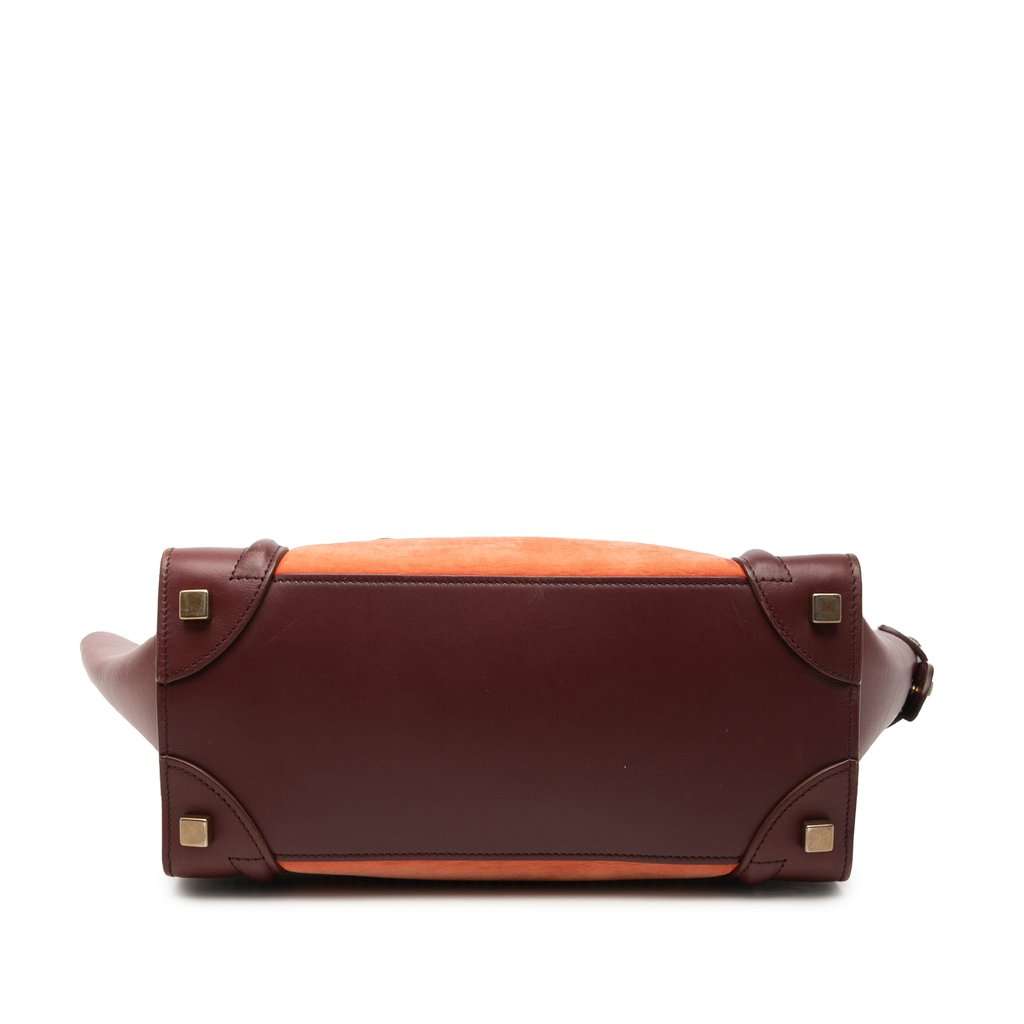 Celine Micro Bicolor Calfskin Luggage Tote Red Leather Very good condition - Inside View