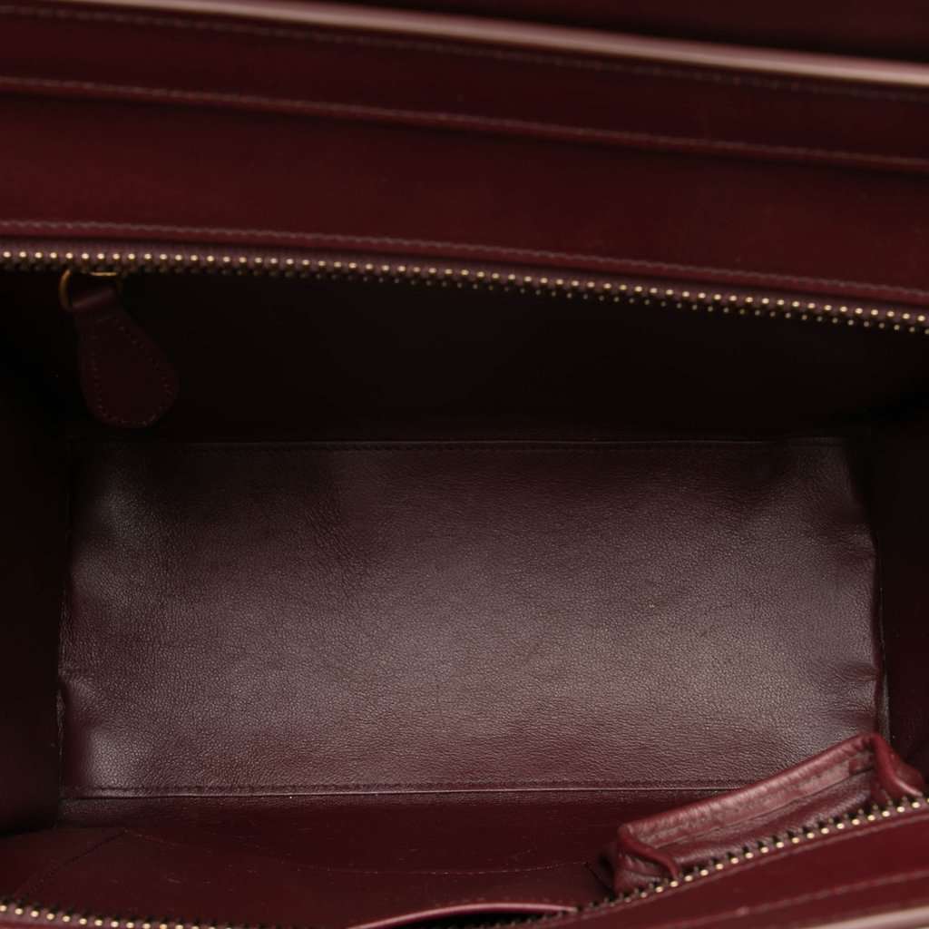 Celine Micro Bicolor Calfskin Luggage Tote Red Leather Very good condition - Model View