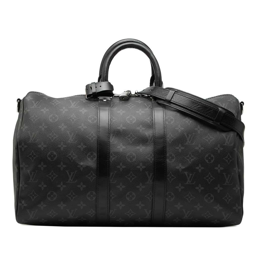 Louis Vuitton Monogram Eclipse Keepall Bandouliere 45 Black Very good condition - Front View