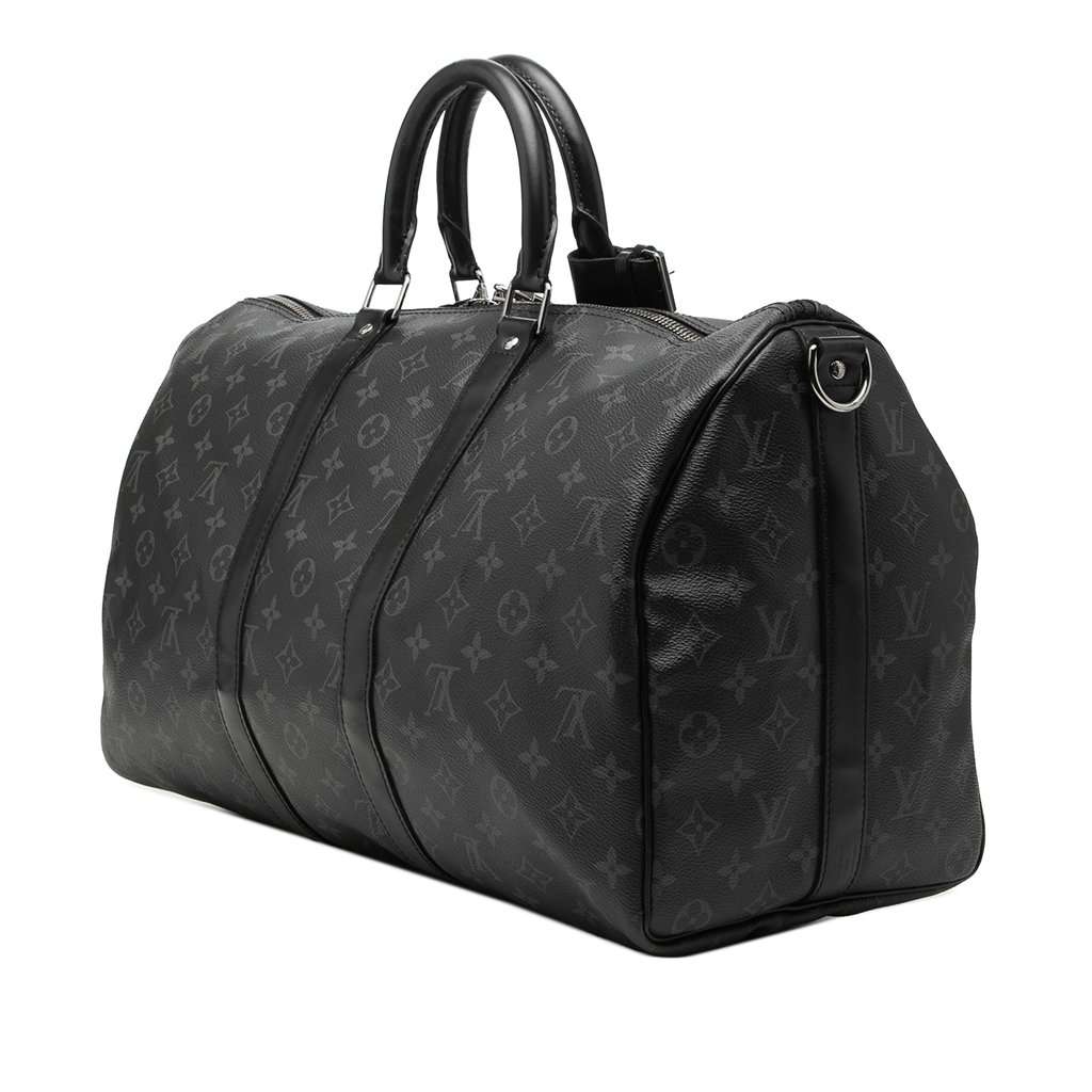 Louis Vuitton Monogram Eclipse Keepall Bandouliere 45 Black Very good condition - Back View